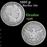 1897-p . . Barber Quarter 25c Grades vg+