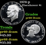 1976-p . . Eisenhower Dollar $1 Grades GEM++ Proof Deep Cameo