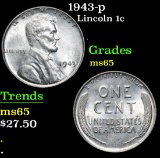 1943-p . . Lincoln Cent 1c Grades GEM Unc
