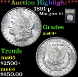 ***Auction Highlight*** 1891-p . . Morgan Dollar $1 Graded Choice+ Unc By USCG (fc)