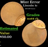 Mint Error 90% Off Center . Lincoln Cent 1c Grades Choice Unc RB
