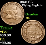 1858 SL . . Flying Eagle Cent 1c Grades f+
