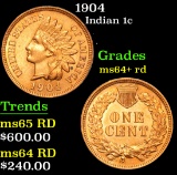 1904 . . Indian Cent 1c Grades Choice+ Unc RD