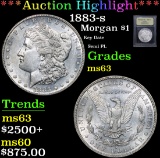 ***Auction Highlight*** 1883-s Key Date Semi PL Morgan Dollar $1 Graded Select Unc By USCG (fc)