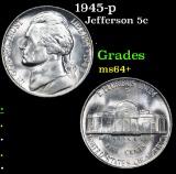 1945-p . . Jefferson Nickel 5c Grades Choice+ Unc