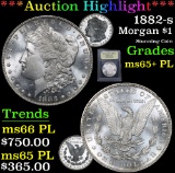 ***Auction Highlight*** 1882-s Stunning Coin . Morgan Dollar $1 Graded GEM+ PL By USCG (fc)