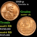 1918-p . . Lincoln Cent 1c Grades GEM Unc RB