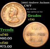 (1863) Andrew Jackson Fuld 135/440a Now and for ever Rev Civil War Token 1c Grades vf++