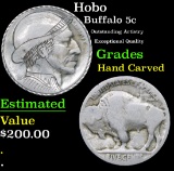 Hobo Outstanding Artistry Exceptional Quality Buffalo Nickel 5c Grades Hand Carved