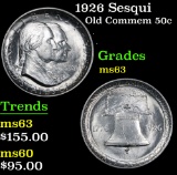 1926 Sesqui . . Old Commem Half Dollar 50c Grades Select Unc