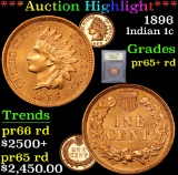 ***Auction Highlight*** 1896 . . Indian Cent 1c Graded Gem+ Proof Red By USCG (fc)