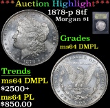 ***Auction Highlight*** 1878-p 8tf . . Morgan Dollar $1 Graded Choice Unc DMPL By USCG (fc)