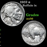 1937-s . . Buffalo Nickel 5c Grades xf+