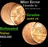 Mint Error Struck 50% Off Center . Lincoln Cent 1c Grades Select Unc RD