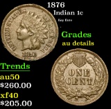 1876 Key Date . Indian Cent 1c Grades AU Details