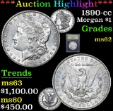 ***Auction Highlight*** 1890-cc . . Morgan Dollar $1 Graded Select Unc By USCG (fc)
