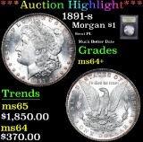 ***Auction Highlight*** 1891-s Semi PL Much Better Date Morgan Dollar $1 Graded Choice+ Unc By USCG