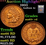 ***Auction Highlight*** 1903 . . Indian Cent 1c Graded GEM++ Unc RD By USCG (fc)