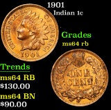 1901 . . Indian Cent 1c Grades Select Unc RB