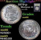***Auction Highlight*** 1879-p Nice Color . Morgan Dollar $1 Graded GEM+ Unc By USCG (fc)