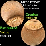 Mint Error Struck 60% Off Center . Lincoln Cent 1c Grades Choice Unc RB
