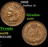 1908 . . Indian Cent 1c Grades Select AU