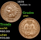 1879 . . Indian Cent 1c Grades xf+