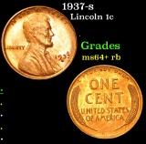 1937-s . . Lincoln Cent 1c Grades Choice+ Unc RB
