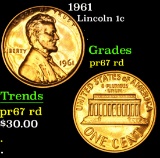1961 . . Lincoln Cent 1c Grades Gem++ Proof Red