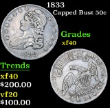 1833 . . Capped Bust Half Dollar 50c Grades xf