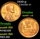 1930-p . . Lincoln Cent 1c Grades Gem+ Unc RD