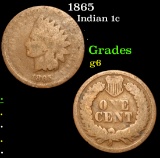 1865 . . Indian Cent 1c Grades g+