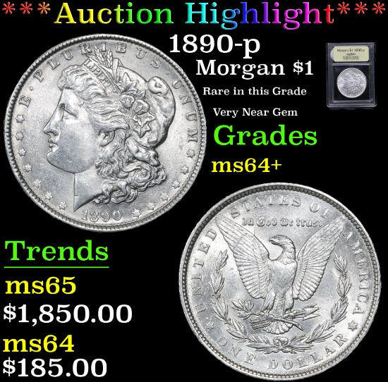 ***Auction Highlight*** 1890-p Morgan Dollar $1 Graded Choice+ Unc By USCG (fc)