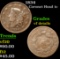 1834 Coronet Head Large Cent 1c Grades vf details