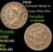 1828 Coronet Head Large Cent 1c Grades vf details