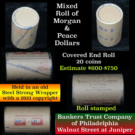 *Auction Highlight* Morgan & Peace $1 Mixed Roll Steel Strong Shotgun Wrapper w/Covered Ends (fc)