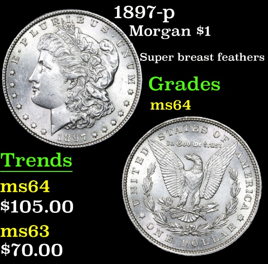 1897-p Morgan Dollar $1 Grades Choice Unc