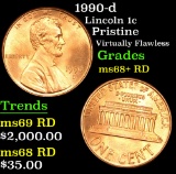 1990-d Lincoln Cent 1c Grades GEM++ RD