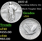 1927-d Standing Liberty Quarter 25c Grades vf+