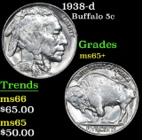 1938-d Buffalo Nickel 5c Grades GEM+ Unc