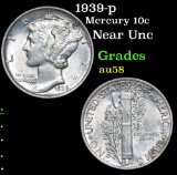 1939-p Mercury Dime 10c Grades Choice AU/BU Slider