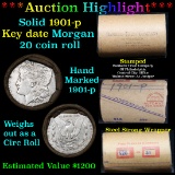 ***Auction Highlight*** Full solid date 1901-p Morgan silver dollar roll, 20 coins   (fc)