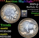 ***Auction Highlight*** 1915-p Buffalo Nickel 5c Graded GEM+ Unc By USCG (fc)
