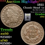 ***Auction Highlight*** 1811 Classic Head half cent 1/2c Graded xf+ By USCG (fc)