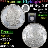 ***Auction Highlight*** 1878-p 7/8tf Morgan Dollar $1 Graded Choice+ Unc By USCG (fc)