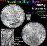 ***Auction Highlight*** 1892-p Morgan Dollar $1 Graded Select+ Unc By USCG (fc)