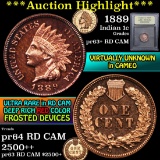 ***Auction Highlight*** 1889 Indian Cent 1c Graded Select+ Red Cameo By USCG (fc)