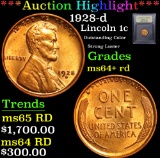 ***Auction Highlight*** 1928-d Lincoln Cent 1c Graded Choice+ Unc RD By USCG (fc)