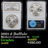 NGC 2001-d Buffalo Modern Commem Dollar $1 Graded ms69 By NGC