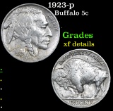 1923-p Buffalo Nickel 5c Grades xf details